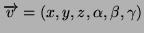 $ \overrightarrow{v} = (x, y, z,\alpha, \beta, \gamma )$