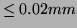 $ \le 0.02mm$
