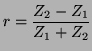 $\displaystyle r = \frac{Z_2 - Z_1}{Z_1 + Z_2}$