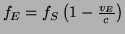 $ f_E = f_S \left( 1 - \frac{v_E}{c} \right)$